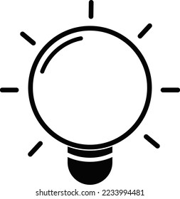 Light Bulb line icon vector, isolated on white background. Idea sign, solution, thinking concept. Lighting Electric lamp. Electricity, shine. Trendy Flat style for graphic design, Web site, UI. EPS