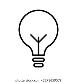Light Bulb line icon vector, isolated on white background. Idea sign, solution, thinking concept. Lighting Electric lamp. Electricity, shine. Trendy Flat style for graphic design, Web site, UI. EPS