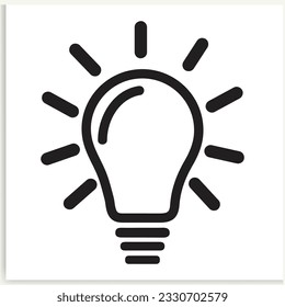Light Bulb line icon vector, isolated on white background. Idea sign, solution, thinking concept
