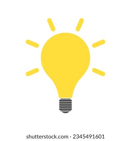 Light bulb line icon vector with square, isolated on white background, creative idea symbol, solution, thinking concept, Shining electric lighting lamp, light bulb vector illustration design.