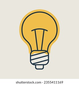 Light Bulb Line Icon Vektorgrafik. Ideenzeichen, Lösung, Denkkonzept. Elektrische Beleuchtungslampe