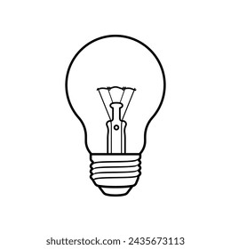Light bulb line icon vector isolated on white background.