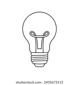 Light bulb line icon vector isolated on white background.