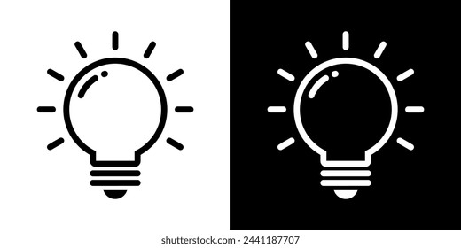 Icono de línea de bombilla de luz vector en estilo de moda. Idea, símbolo de signo de creatividad