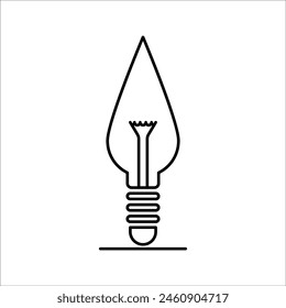 Light Bulb line icon vector, isolated on white background. Idea sign, solution, thinking concept. Lighting Electric lamp. Electricity, shine. Trendy Flat style for graphic design, Web site, UI.