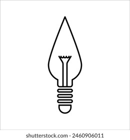 Glühbirne Linie Symbol Vektorgrafik, isoliert auf weißem Hintergrund. Ideenschild, Lösung, Denkkonzept. Beleuchtung Elektrische Lampe. Elektrizität, Glanz. Trendy Flat Stil für Grafikdesign, Website, UI. EPS