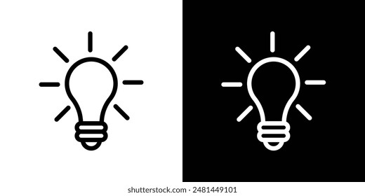 Light bulb line icon vector illustration set.