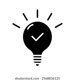 Light bulb line icon vector, isolated on white background. Idea sign, solution, thinking concept. Electric lighting lamps. Electric, shining. Trend data style for graphic design, Web site, UI. EPS
