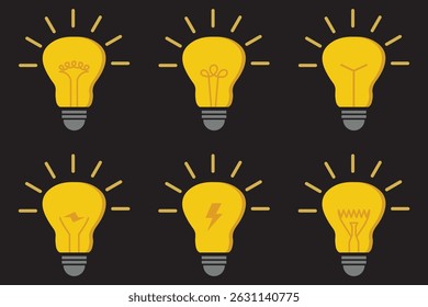 Light Bulb line icon vector, isolated on white background. Idea sign, solution, thinking concept. Lighting Electric lamp, electricity, shine, shiny. Flat style for graphic design, logo, web site, UI.