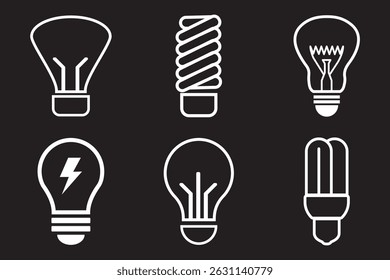Light Bulb line icon vector, isolated on white background. Idea sign, solution, thinking concept. Lighting Electric lamp, electricity, shine, shiny. Flat style for graphic design, logo, web site, UI.