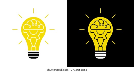 Vetor de ícone de linha de Lâmpada, isolado no fundo branco. Sinal de ideia, solução, conceito de pensamento. Iluminação Lâmpada elétrica, eletricidade, brilho, brilhante. Estilo plano para design gráfico, logotipo, site, UI.