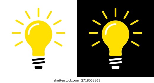 Light Bulb line icon vector, isolated on white background. Idea sign, solution, thinking concept. Lighting Electric lamp, electricity, shine, shiny. Flat style for graphic design, logo, web site, UI.