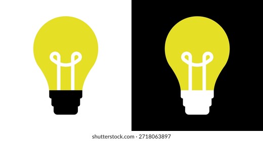 Vetor de ícone de linha de Lâmpada, isolado no fundo branco. Sinal de ideia, solução, conceito de pensamento. Iluminação Lâmpada elétrica, eletricidade, brilho, brilhante. Estilo plano para design gráfico, logotipo, site, UI.