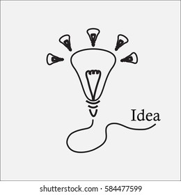 Light Bulb line icon vector, isolated on white background. Idea sign, solution, thinking concept. Lighting Electric lamp. Electricity, shine. Trendy Flat style for graphic design, Web site, UI. EPS