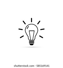Light Bulb line icon vector, isolated on white background.