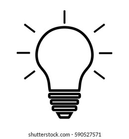 Light Bulb line icon vector isolated on white background. Idea sign, solution, thinking concept. Lighting Electric lamp.