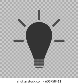 Light Bulb line icon vector, isolated on transparent background. Idea sign, solution, thinking concept. Lighting Electric lamp. Electricity, shine. Trendy Flat style for graphic design, Web site, UI.