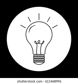 Light Bulb line icon vector. Idea sign, solution, thinking concept. Lighting Electric lamp. Electricity, shine. Trendy Flat style for graphic design, Web site