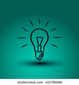 Light Bulb line icon vector. Idea sign, solution, thinking concept. Lighting Electric lamp. Electricity, shine. Trendy Flat style for graphic design, Web site, UI. EPS