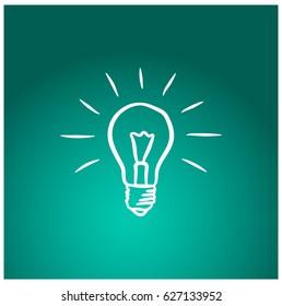 Light Bulb line icon vector. Idea sign, solution, thinking concept. Lighting Electric lamp. Electricity, shine. Trendy Flat style for graphic design, Web site, UI. EPS