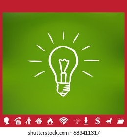 Light Bulb line icon vector. Idea sign, solution, thinking concept. Lighting Electric lamp