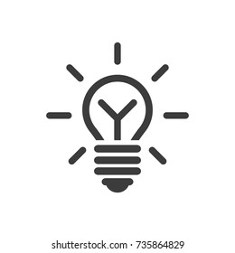 Light Bulb line icon vector, isolated on white background. Idea sign, solution, thinking concept. Lighting Electric lamp. Electricity, shine. Trendy Flat style for graphic design, Web site.
