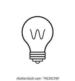 Light Bulb line icon vector, isolated. Idea sign, thinking concept.