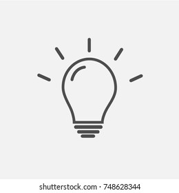 Light Bulb line icon vector, isolated on white background. Idea sign, solution, thinking concept. Lighting Electric lamp. Electricity, shine. Trendy Flat style for graphic design, Web site, UI. EPS