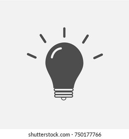 Light Bulb line icon vector, isolated on white background. Idea sign, solution, thinking concept. Lighting Electric lamp. Electricity, shine. Trendy Flat style for graphic design, Web site, UI. EPS