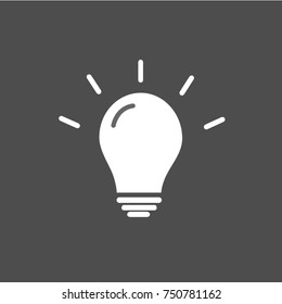 Light Bulb line icon vector, isolated on Gray background. Idea sign, solution, thinking concept. Lighting Electric lamp. Electricity, shine. Trendy Flat style for graphic design, Web site, UI. EPS