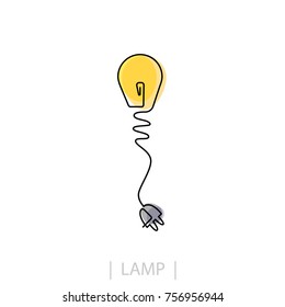 Light Bulb line icon vector, isolated on white background. Idea sign, solution, thinking concept. Lighting Electric lamp. Trendy Flat style for graphic design, Web site, EPS