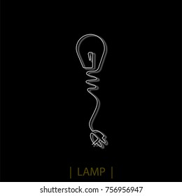 Light Bulb line icon vector, isolated on white background. Idea sign, solution, thinking concept. Lighting Electric lamp. Trendy Flat style for graphic design, Web site, EPS
