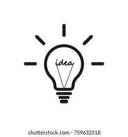 Light Bulb line icon vector, isolated on white background. Idea sign. Lighting Electric lamp.