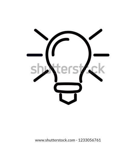 Light Bulb line icon vector, isolated on white background. Idea sign, solution, thinking concept. Lighting Electric lamp. Electricity, shine. Trendy Flat style for graphic design, Web site, UI. EPS