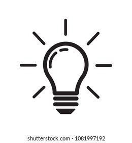 Light Bulb line icon vector,Idea sign, solution, thinking concept. Lighting Electric lamp. Electricity, shine.