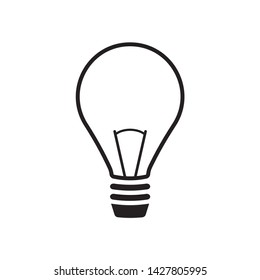 Light bulb line icon for web design in a flat style