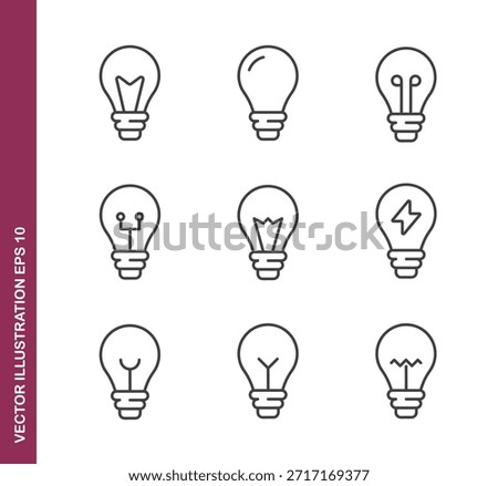 Light bulb line icons - Mini collection series icon