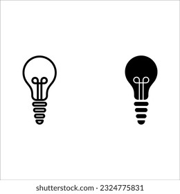 Light bulb line icons set vector, isolated on white background. Idea sign, solution, thinking concept. Electric lighting lamps. Electric, shining. Trending data style for graphic design, website, UI. 