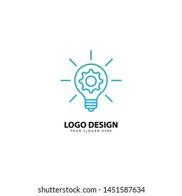 light bulb line logo design energy, concept idea of ​​electric power 