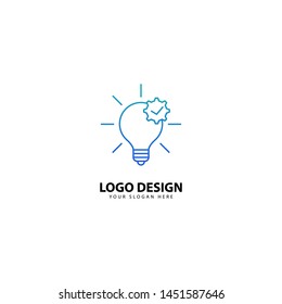 light bulb line logo design energy, concept idea of ​​electric power 