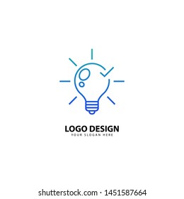 light bulb line logo design energy, concept idea of ​​electric power 