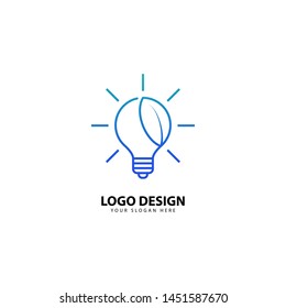 light bulb line logo design energy, concept idea of ​​electric power 