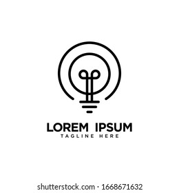 light bulb line logo design energy, concept idea of ​​electric power