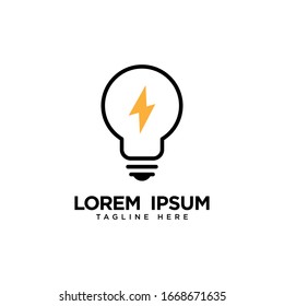 Logo der Glühbirnen-Linie Design Energie, Idee der ​ ​ elektrischen Strom