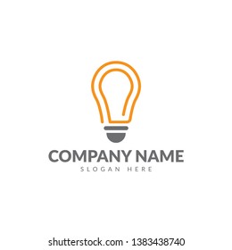 Light bulb line logo vector deign template