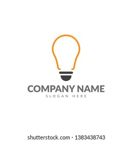 Light bulb line logo vector deign template