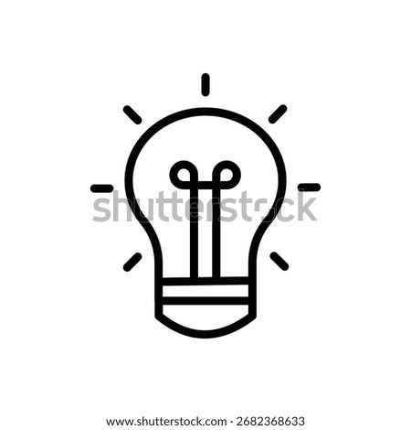 Light Bulb line simple icon vector, Idea sign, solution, thinking concept, electric bulb illustration.