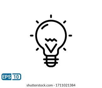The light bulb line style icon, full of ideas and creative thinking, analytical thinking for processing. EPS 10