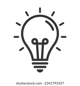 Light Bulb Line Style Innovation Idea Symbol Icon Isolated Vector Illustration