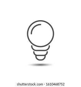 Light bulb line vector icon isolated on white background. Idea sign, decision, thinking concept. Vector illustration
